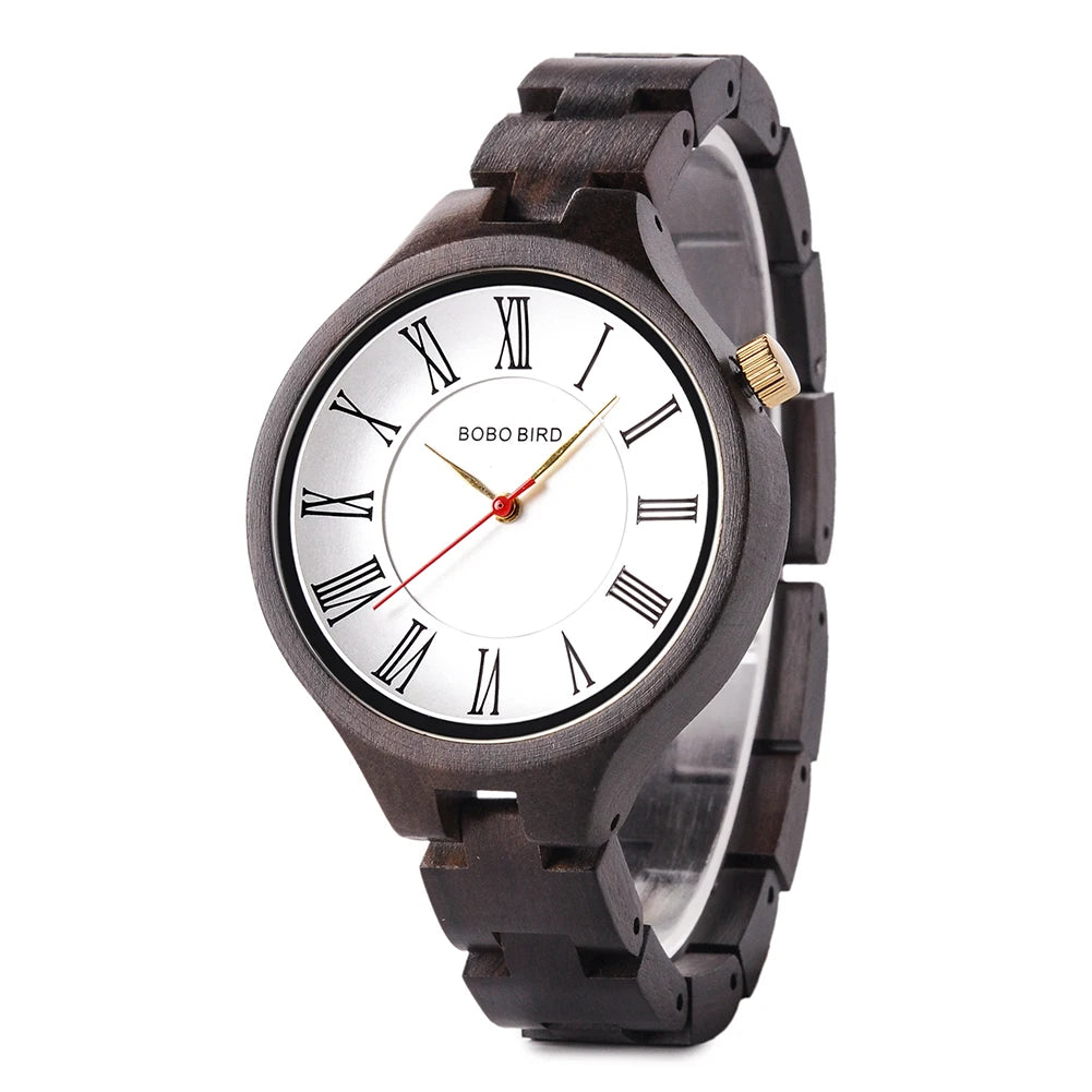BOBOBIRD-Montre à quartz en bois pour hommes et femmes, bracelet en bois de marque supérieure,