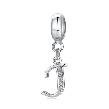 925 argent Sterling breloque perle Vintage Alphabet A-Z lettre pendentif breloques ajustement marque Bracelets colliers femmes bijoux à bricoler soi-même