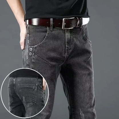 Jean Slim en Denim pour Homme, Pantalon Crayon Décontracté, Nouvelle Collection Printemps et Automne