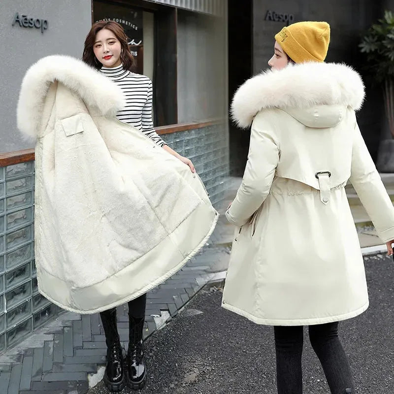 IOQRCJV 2024 veste d'hiver femmes Parkas chaud col de fourrure