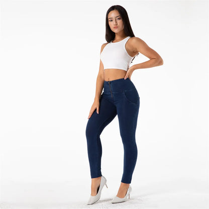 Shascullfites mélodie gris taille haute fermeture éclair mouche jean jegging bout à bout jean taille haute jean extensible bleu noir gris Denim