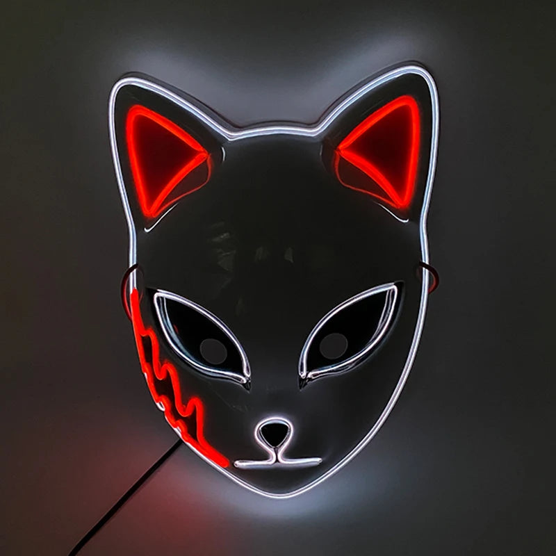 Halloween carnaval fête Costume décoration LED lumineuse masque Halloween masque LED masque éclairer masques de fête pour la fête lumineuse