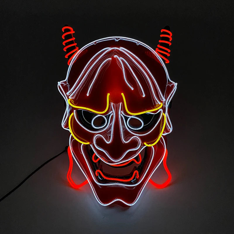 Halloween carnaval fête Costume décoration LED lumineuse masque Halloween masque LED masque éclairer masques de fête pour la fête lumineuse