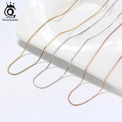 ORSA JEWELS véritable 925 collier en argent Sterling Figaro joint torique chaîne de cou torsadé serpent barre singapour boîte chaîne collier femmes 1