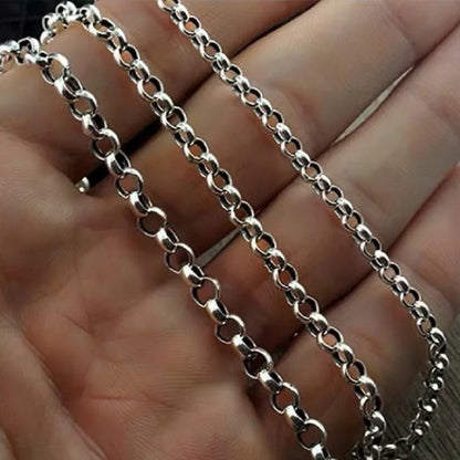 Unibabe – chaîne à maillons toriques en argent pur de 3mm d'épaisseur, collier S925, chaîne de pull, bijoux en argent Sterling 925