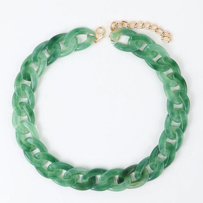 FishSheep-Collier de collier JoChoker en acrylique pour hommes et femmes, Rock Punk, Chunky Curb Optics, Bijoux Boho, 26 couleurs