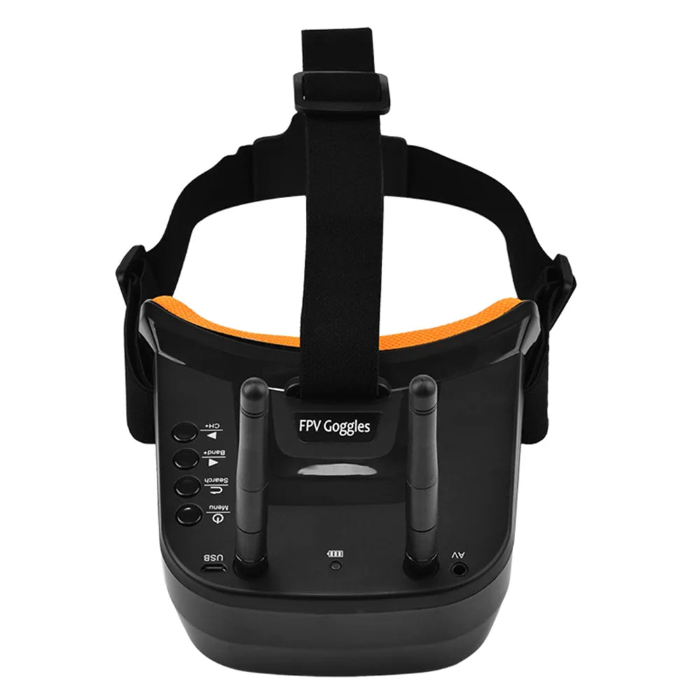 Lunettes vidéo 5.8G 40CH, double antenne, lunettes FPV, casque HD avec transmetteur 5.8G 25mW, caméra fpv OSD pour Drone de course