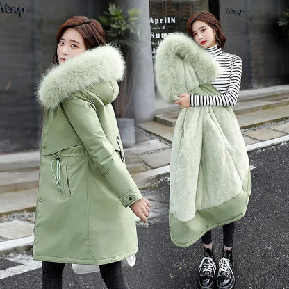 IOQRCJV 2024 veste d'hiver femmes Parkas chaud col de fourrure