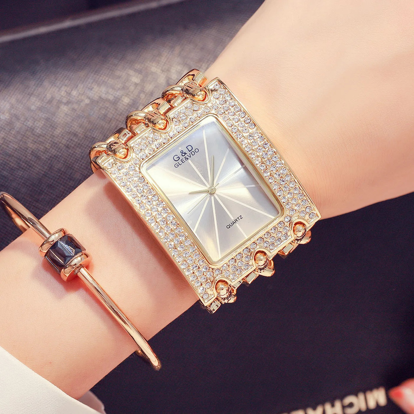 G & D-Montre-bracelet décontractée pour femme, trois JOQuartz,