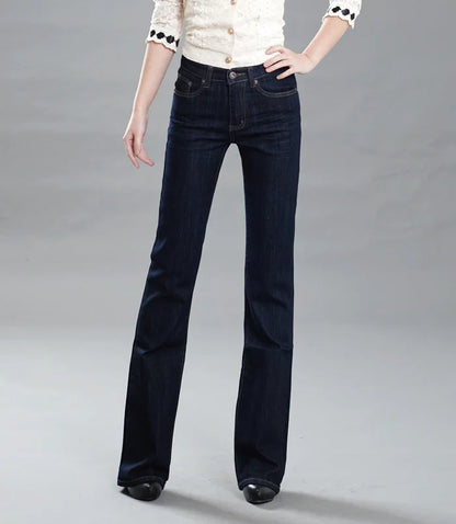 Jeans Astronomiques Cloche pour Femme, Pantalon Coupe Boot, Bureau, Taille Moyenne, Évasées sulf, FJSize 26-38, Automne, Promotion
