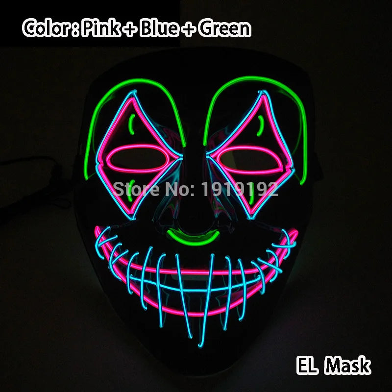 Halloween carnaval fête Costume décoration LED lumineuse masque Halloween masque LED masque éclairer masques de fête pour la fête lumineuse