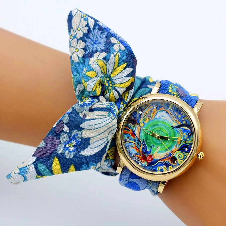 Shsby-Montre-bracelet en tissu de haute qualité pour femme, nouveau design, avec grille papillon