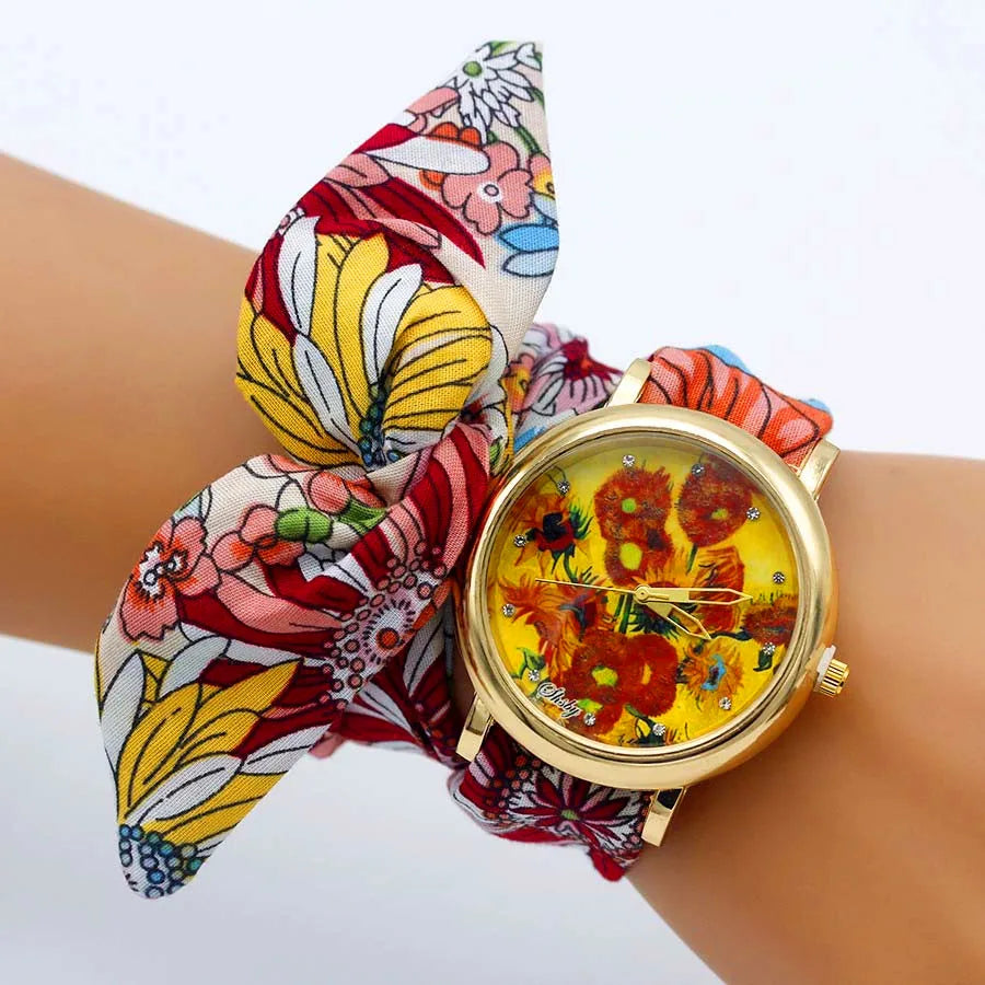 Shsby-Montre-bracelet en tissu de haute qualité pour femme, nouveau design, avec grille papillon