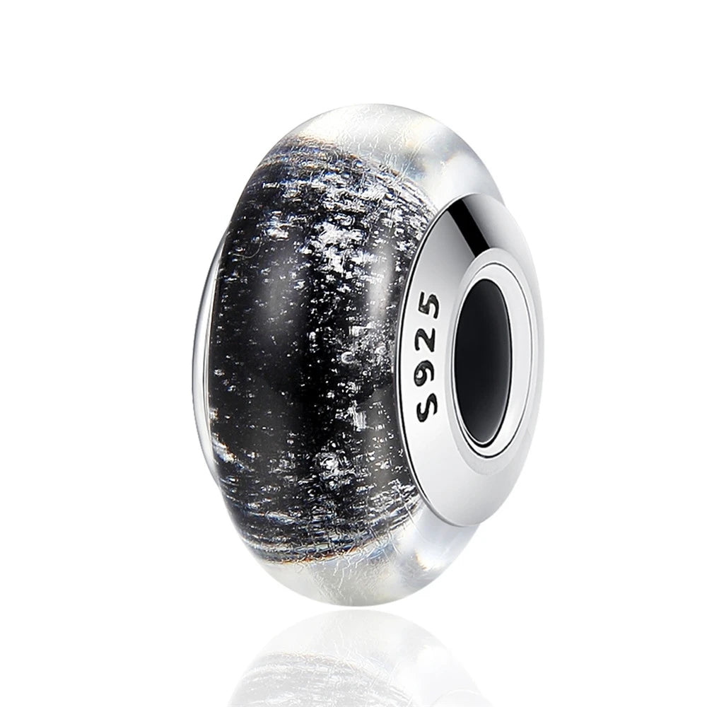 BAMOER 925 en argent Sterling belle fleur rose perles de charme en verre de Murano européen