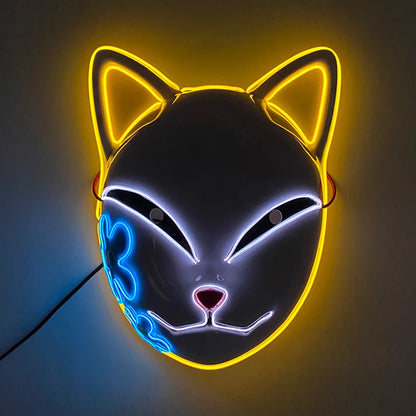 Halloween carnaval fête Costume décoration LED lumineuse masque Halloween masque LED masque éclairer masques de fête pour la fête lumineuse