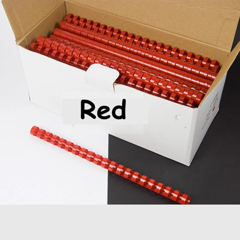 Tabliers de reliure en PVC, 4 couleurs, 100 pièces/boîte, 21 anneaux, 6-16mm, 20-120 feuilles,