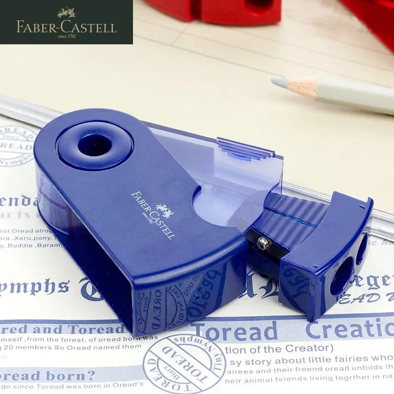 Faber-castell – Mini taille-crayon à commande manuelle, 1 pièce, 1827, rouleaux simples/doubles, Push-Pull, taille-crayon pour fournitures scolaires