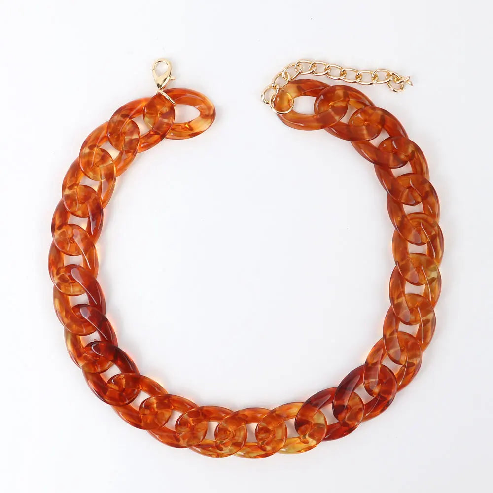 FishSheep-Collier de collier JoChoker en acrylique pour hommes et femmes, Rock Punk, Chunky Curb Optics, Bijoux Boho, 26 couleurs