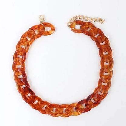 FishSheep-Collier de collier JoChoker en acrylique pour hommes et femmes, Rock Punk, Chunky Curb Optics, Bijoux Boho, 26 couleurs