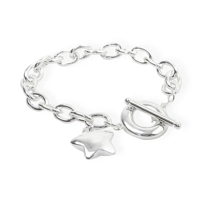 DOTEFFIL 925 en argent Sterling étoile à boucle bracelets porte-bonheur chaîne pour les femmes mode mariage fiançailles bijoux fins