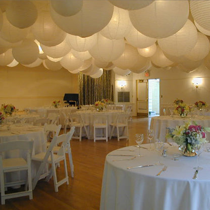 Lanterne LED blanche chaude (6, 8, 10, 12, 14, 16 pouces), 10 pièces/lot, lampions boule de papier chinois pour décoration de fête de mariage
