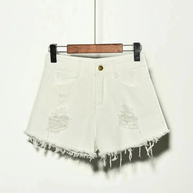 Trou irrégulier grande taille Denim Shorts Femme jean femmes taille haute court nouveau Femme Push Up maigre mince Denim Shorts 4XL