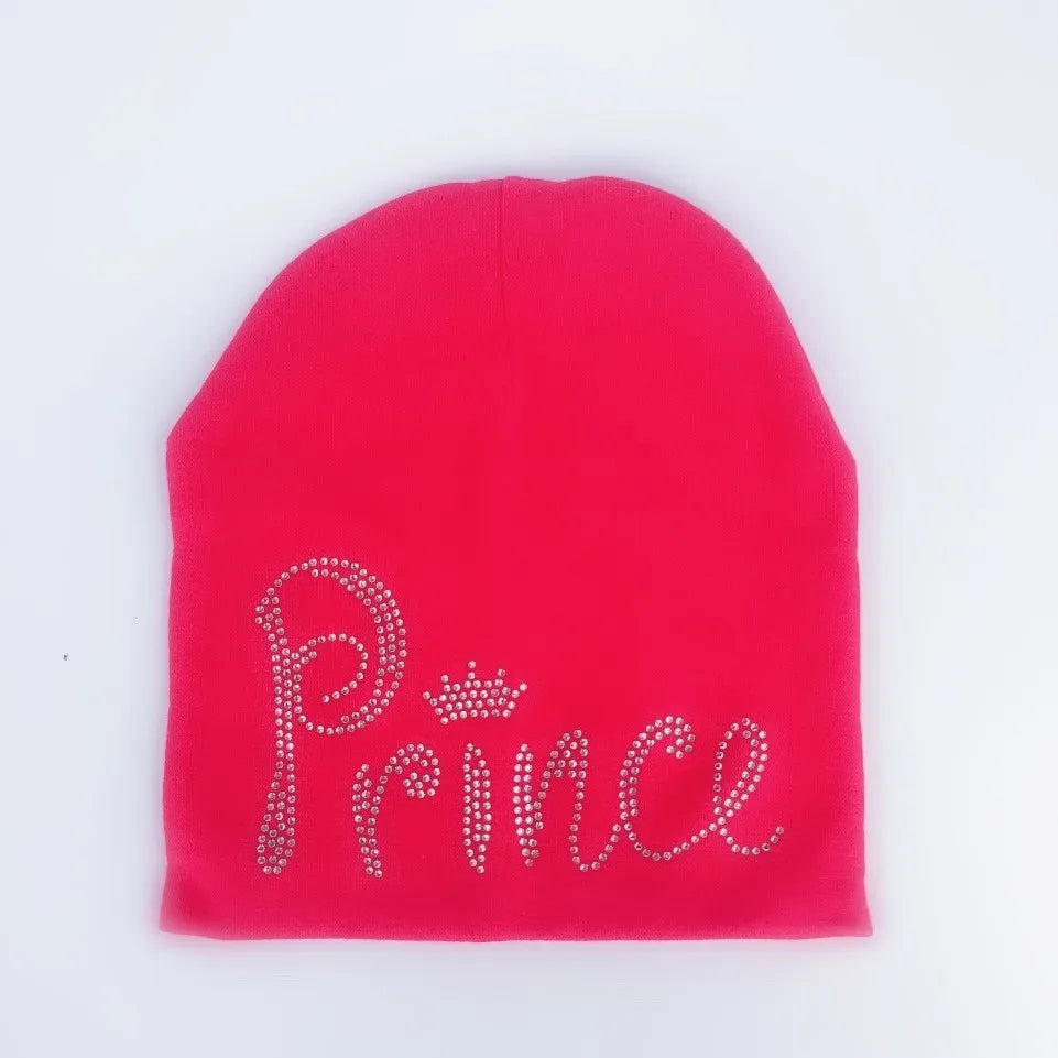 Bonnet de princesse en coton avec diamant pour bébé fille et garçon, casquette pour enfant en bas âge, automne