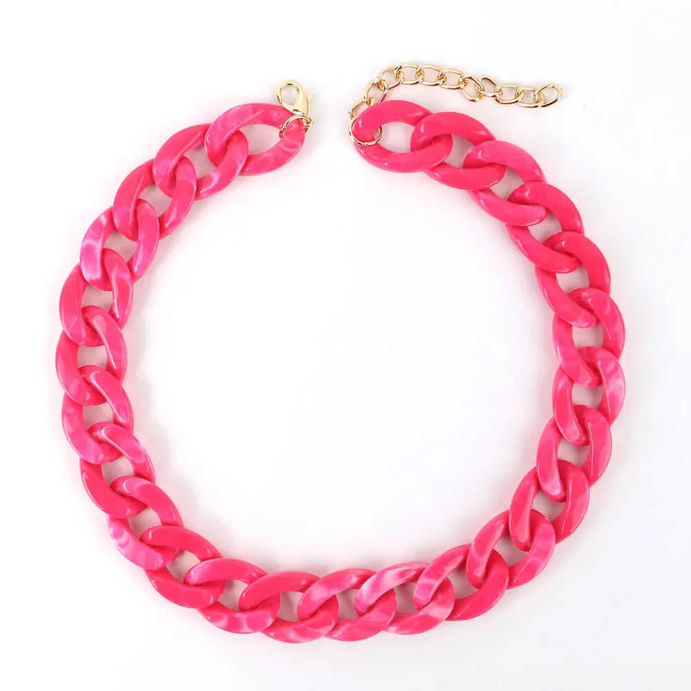 FishSheep-Collier de collier JoChoker en acrylique pour hommes et femmes, Rock Punk, Chunky Curb Optics, Bijoux Boho, 26 couleurs