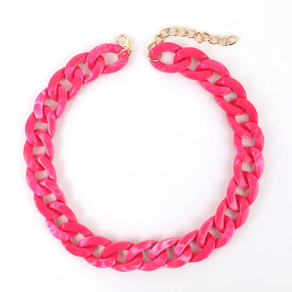 FishSheep-Collier de collier JoChoker en acrylique pour hommes et femmes, Rock Punk, Chunky Curb Optics, Bijoux Boho, 26 couleurs