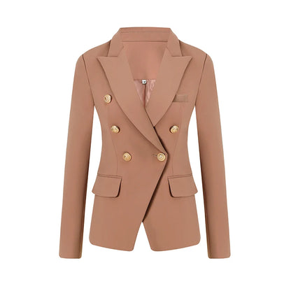 HARLEYFASHION-Blazer Croisé Slim pour Femme, Veste Imbibée de Qualité média, Avocat, Document Solide, Européen, Américain, Printemps, Automne, 2021