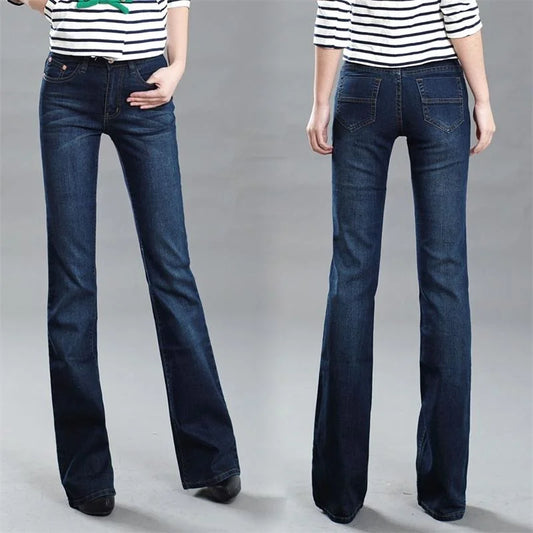 Jeans Astronomiques Cloche pour Femme, Pantalon Coupe Boot, Bureau, Taille Moyenne, Évasées sulf, FJSize 26-38, Automne, Promotion