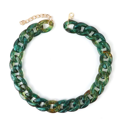 FishSheep-Collier de collier JoChoker en acrylique pour hommes et femmes, Rock Punk, Chunky Curb Optics, Bijoux Boho, 26 couleurs