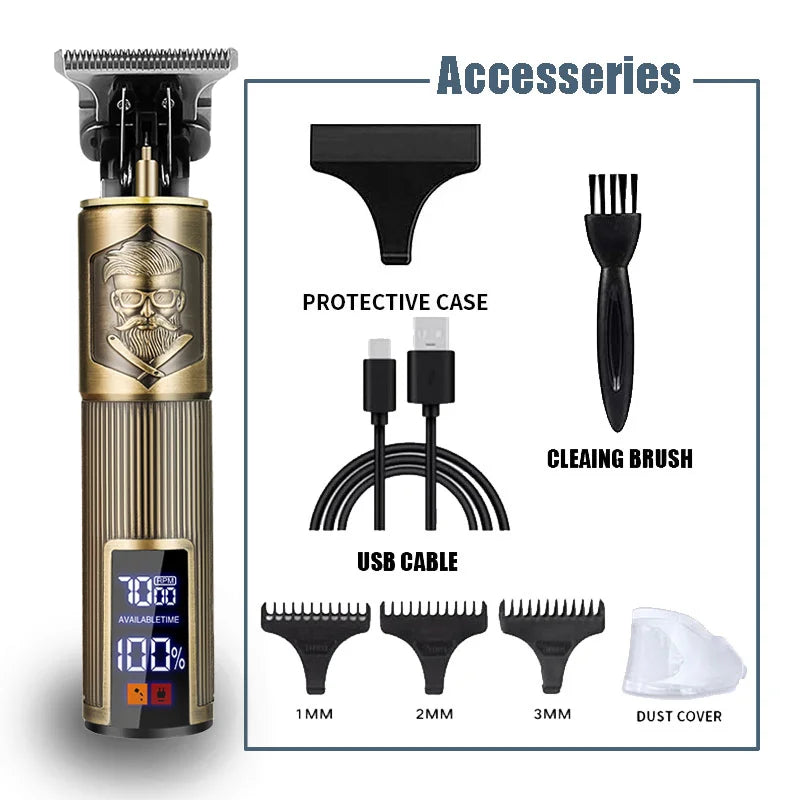 Tondeuse à cheveux électrique Portable USB, charge rapide, Vintage, sans fil, pour barbiers, Machine de coupe de cheveux, nouveauté 2025