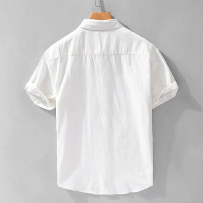 Chemises à manches courtes en pur coton pour hommes, Streetwear fin et doux, Vêtements décontractés, Nouveau, Été, FY723