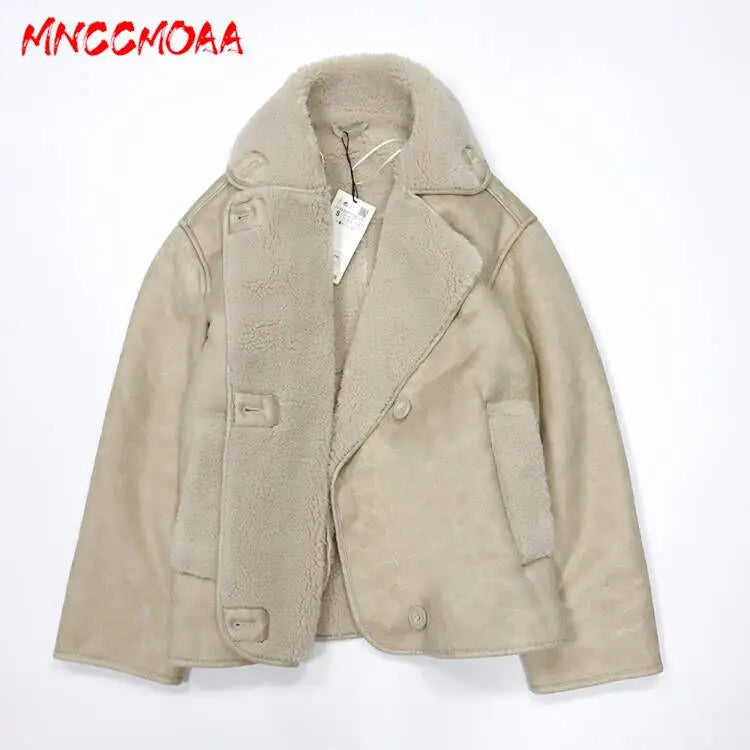 MNCCMOAA-Veste Vintage à Manches sulfpour Femme, Manteau Chaud, Décontracté, avec Poches Solides, Collection Hiver 2023