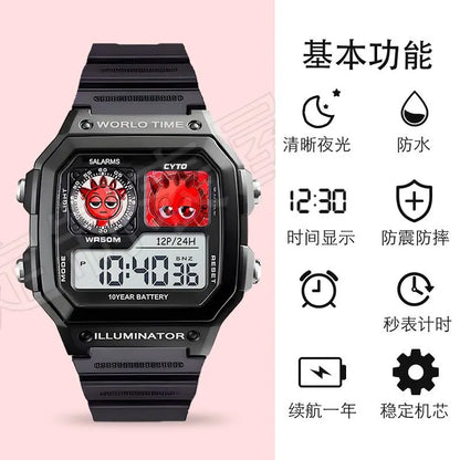 Kawaii Sprunki dessin animé enfants montre Sport montres bracelet en Silicone LED étanche montre numérique pour enfants montre-bracelet électronique