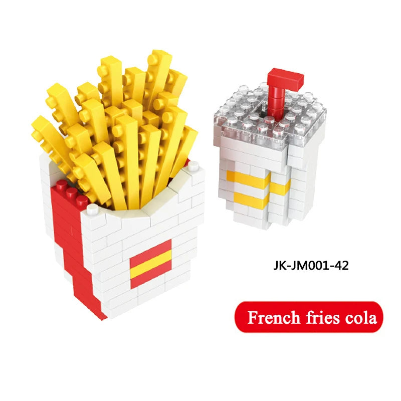 Mini blocs Moc Fast Food Burger crème glacée frites français blocs de diamant bricolage Puzzle assemblage ornement jouets pour enfants cadeau de vacances