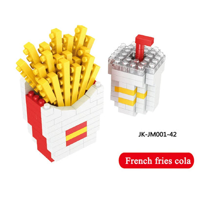 Mini blocs Moc Fast Food Burger crème glacée frites français blocs de diamant bricolage Puzzle assemblage ornement jouets pour enfants cadeau de vacances