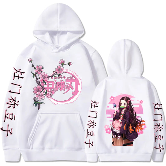 Kamado Nezuko imprimé graphique à capuche Anime Demon Slayer Streetwear hommes sweat à capuche pour femme sweat-shirt surdimensionné Harajuku unisexe pull