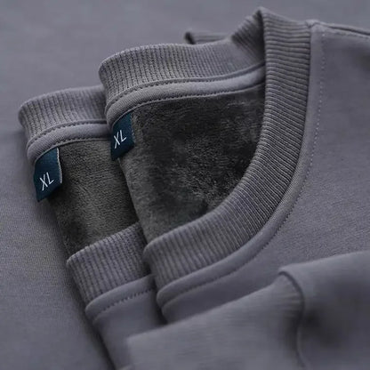 Sweat-shirt épais en peluche de coton pur, pull à col rond solide, mince et lourd, automne et hiver, chaud, 600g