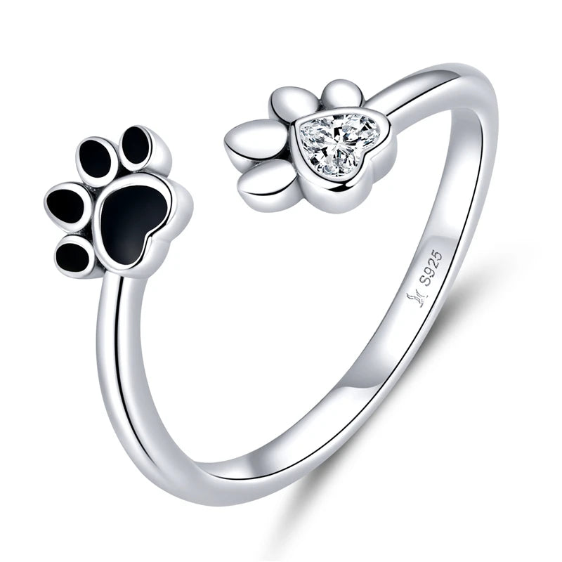 WOSTU-Bagues ajustables en argent regardé 925 pour femme, bijoux originaux empilables, taille ouverte