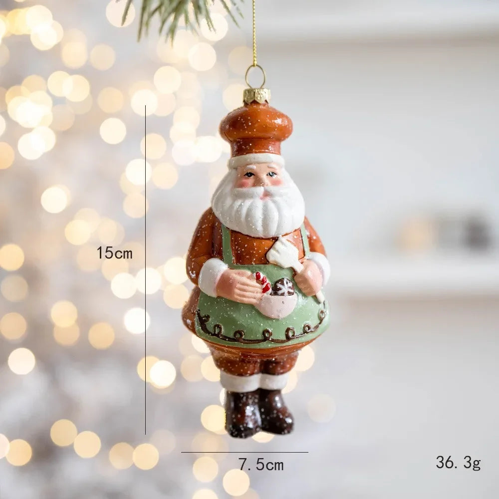 Décor de noël créatif bonhomme en pain d'épice Biscuit crème glacée pendentif arbre de noël père noël ornement suspendu joyeux noël 2025