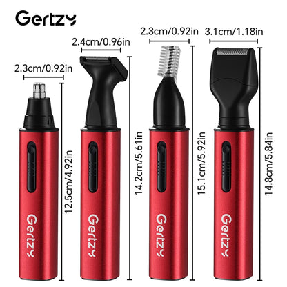 1 kit tondeuse à cheveux rechargeable pour oreilles et nez - chargement USB, 4 têtes interchangeables, design portable pour hommes et femmes