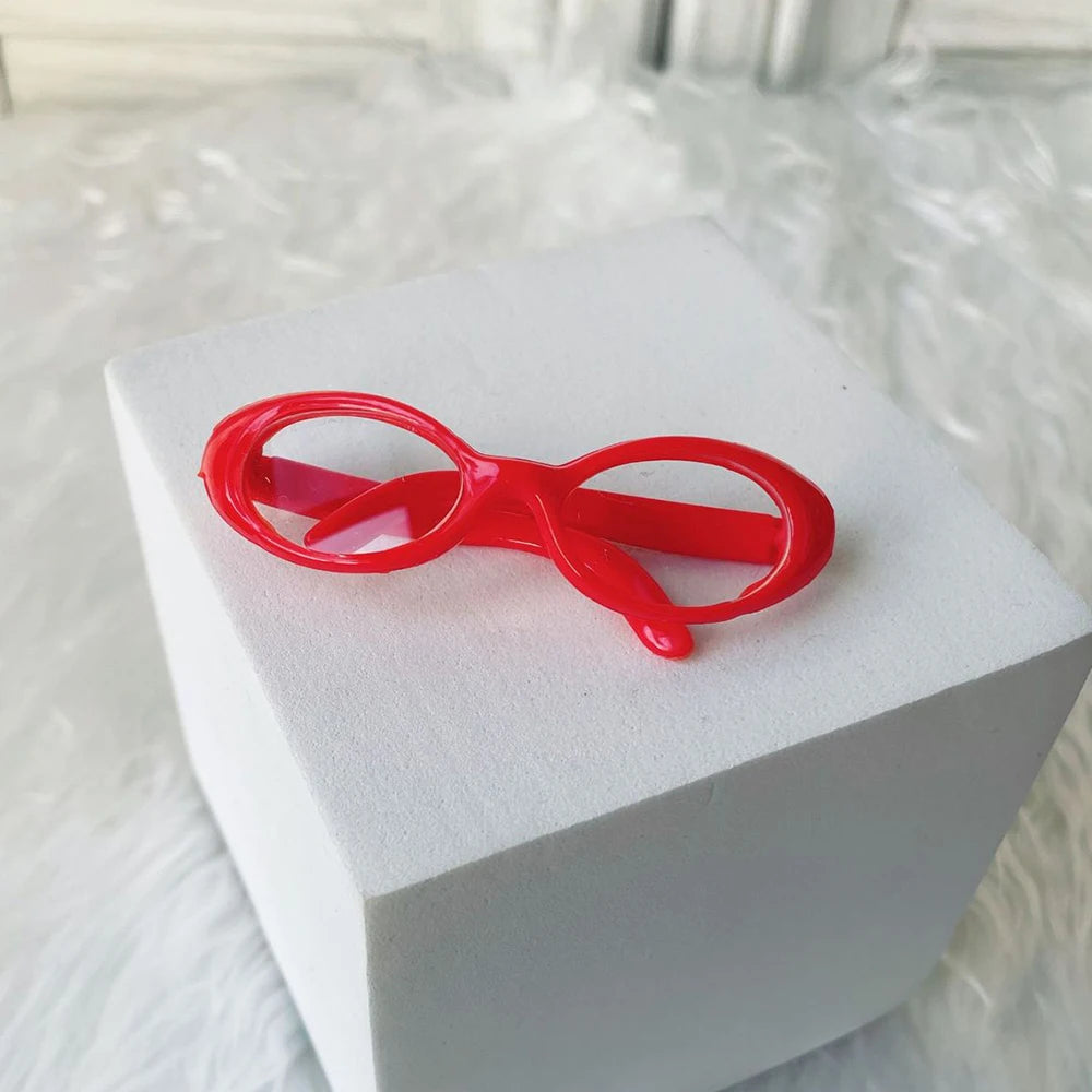 Lunettes de soleil ovales pour poupées en peluche Labubu Kpop idole, accessoires de poupée en plastique à la mode, lunettes mignonnes de décoration