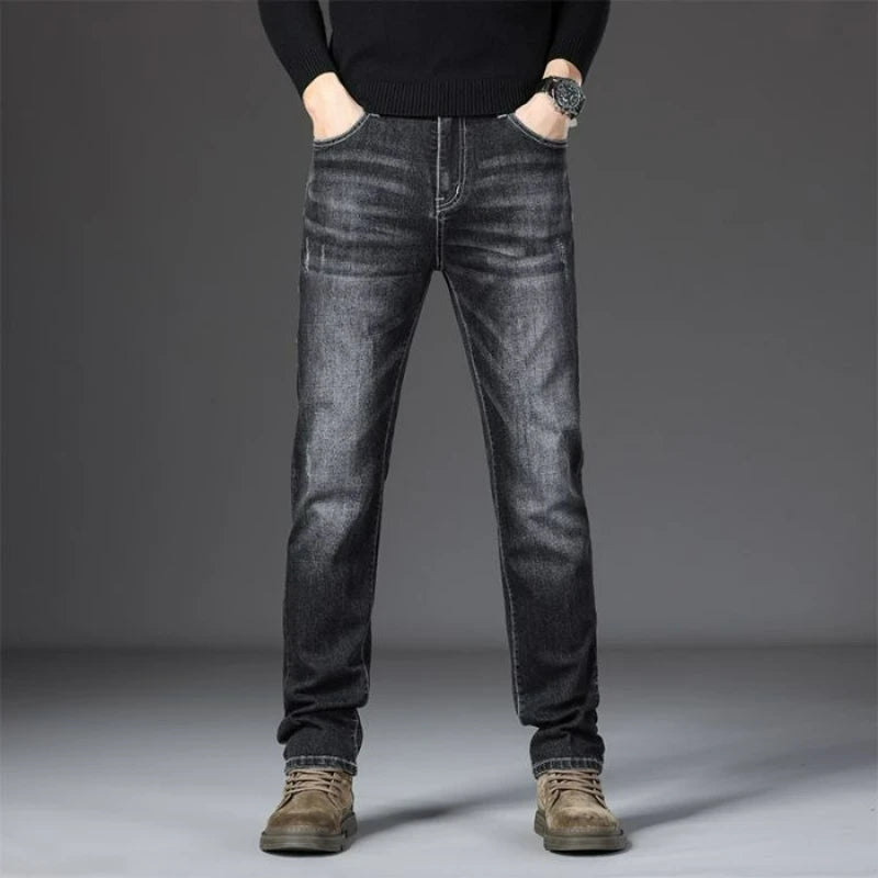 Jean décontracté intelligent pour hommes, pantalon de sport extensible, coréen, solide, pleine longueur, droit, pour le travail au bureau, automne et hiver