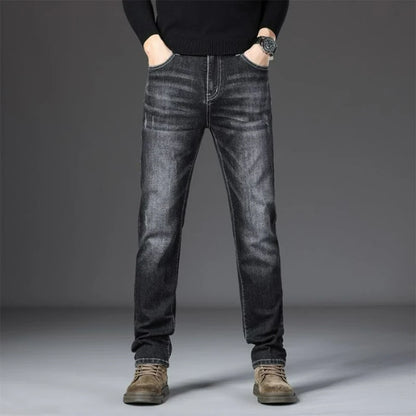 Jean décontracté intelligent pour hommes, pantalon de sport extensible, coréen, solide, pleine longueur, droit, pour le travail au bureau, automne et hiver