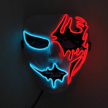 Halloween carnaval fête Costume décoration LED lumineuse masque Halloween masque LED masque éclairer masques de fête pour la fête lumineuse
