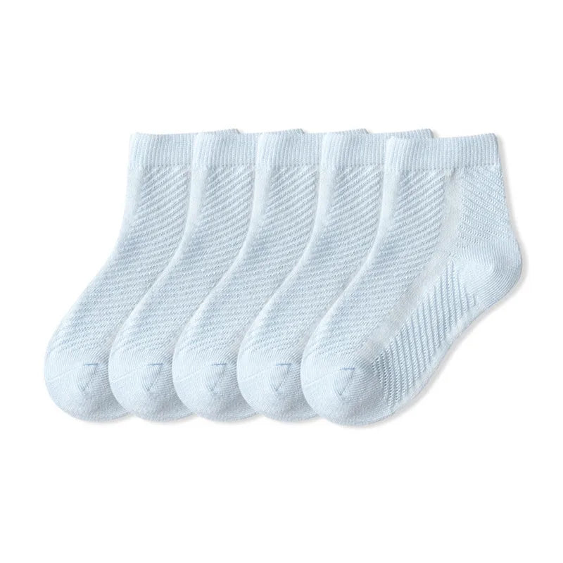 5 paires/lot enfants chaussettes garçon fille coton mode respirant maille chaussettes printemps été haute qualité 1-12 ans enfants cadeaux d'anniversaire