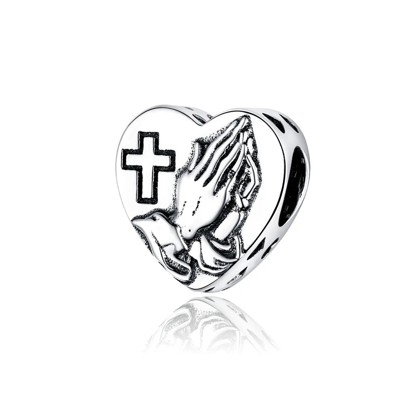 BISAER 925 en argent Sterling coeur série breloque perle coloré Zircon pendentif ajustement famille fête des mères anniversaire Bracelet bijoux à bricoler soi-même