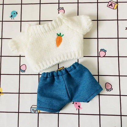 Pull et pantalon imbibés de beurre de dessin animé pour poupées idoles, vêtements de bricolage, jouets cadeaux, nouveau, 20cm